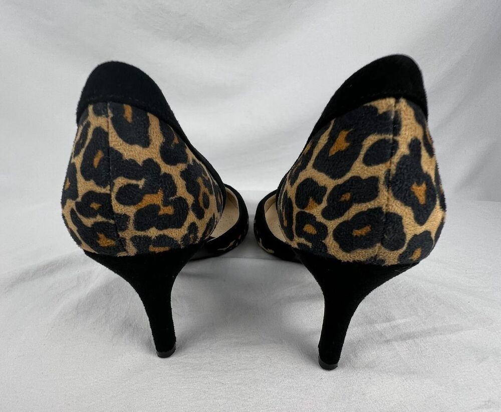 LIFESTRIDE Womens 8 Saldana Pumps Leopard Print Pointed Toe D'Orsay Heels Black - Picture 7 of 15